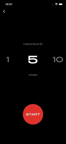I want to focus for 5 minutes, with a big red Start button